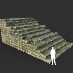 Low poly Mossy Ruin Medieval Construction 12 Low-poly  3D model