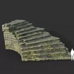 Low poly Mossy Ruin Medieval Construction 13 Low-poly  3D model
