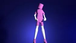Low Poly Purple Shy Boy Adapted from Marsmellow  Low-poly  3D model