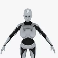 Low-poly Sci-fi Female Android Low-poly  3D model