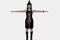 MAGIC YOUNG BLACK WITCH 3D model