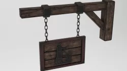 Medieval Blacksmith Sign Low-poly  3D model