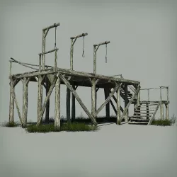 Medieval Gallows Low-poly  3D model