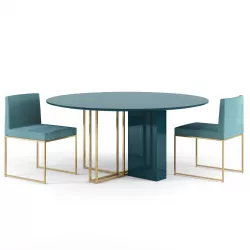 MERIDIANI Plinto Round Table and Rider Chairs 3D model