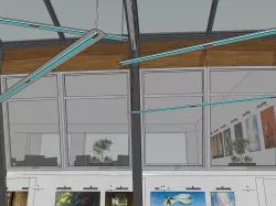 Modern deconstruction museum interior design 3D model