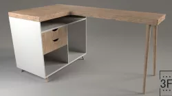 Modern Desk Low-poly  3D model