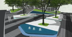 Modern tree pool waterscape complete plan 3D model