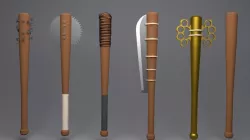 modified baseball bat Low-poly  3D model