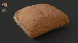 Multigrain Sandwich Bun Low-poly  3D model