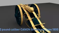 NAPOLEONIC CANNON low poly version 2019 Low-poly  3D model