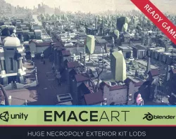 NECROPOLY Graveyard Exterior Kit LODs Low-poly Low-poly  3D model