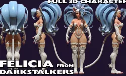Nekomimi Felicia from Darkstalkers NSFW 3D model