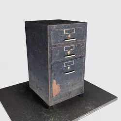 Painted Worn Metal Office Cabinet  3D model