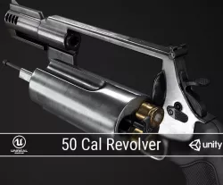 PBR 50 Cal Revolver Low-poly  3D model