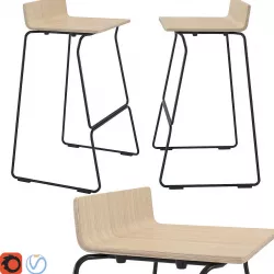 Pedrali Bar Stool Osaka Metal 3D model
