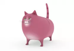 Pink Cat Low-poly  3D model
