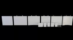 Pop Up system counters and  backdrop  3D model