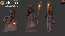 Priest Character Low-poly  3D model