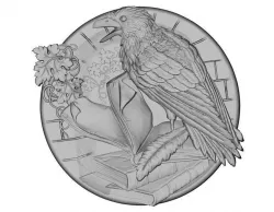 Raven wall 3d stl models for artcam and aspire 3D model