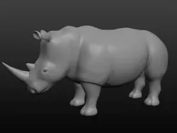 Rhinoceros base mesh 3D model