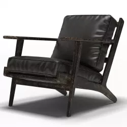 Rider Mid Century Modern Oak Black 3D model