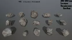 rocks set Low-poly  3D model