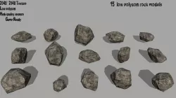 rocks set Low-poly  3D model