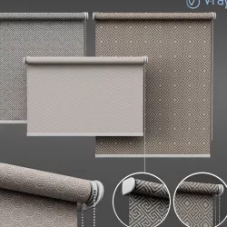 roller blind set 02  3D model