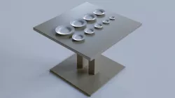 Round White Deep Plate and Presentation Table 3D model
