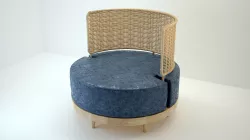 ROUNDED RATTAN CHAIR 3D model