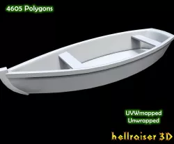 Rowing Boat Low-poly  3D model