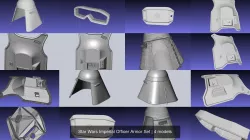 Star Wars Imperial Officer Armor Set 3D Model Collection