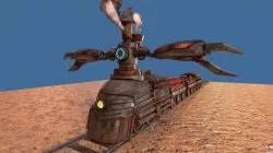 Steampunk Battle Robot Train Low-poly  3D model