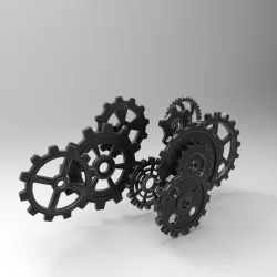steampunk gears collection 3D model
