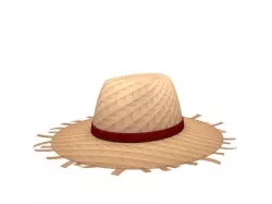 Straw Hat  Low-poly  3D model