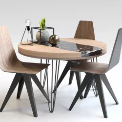 table and chairs  Low-poly  3D model