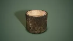 Tall Bark Bowl Low-poly  3D model