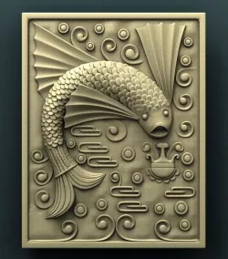 The gold fish 3D models for artcam and aspire 3D model