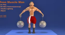 Toon Muscle man 3D model