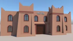 Traditional Moroccan Hotel Kasbah Style 3D model