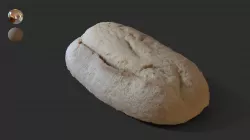 White Flour Bread Loaf Low-poly  3D model