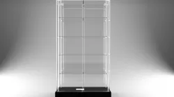 Wide Frameless Glass Tower With Dark Brown Base - 3ds Max Model  3D model