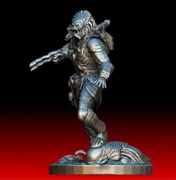 Wolf predator with predalien base 3D model