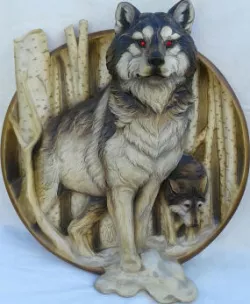 Wolf round art 3d models for artcam and aspire 3D model