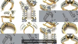 WOMAN SET RING AND EARRINGS 3D Model Collection