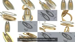 WOMAN SET RING EARRINGS AND PENDANT 3D Model Collection