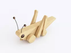 Wooden toy grasshopper 3D model