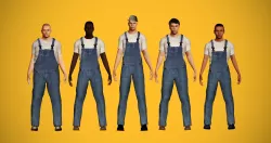 Workers characters pack Low-poly  3D model