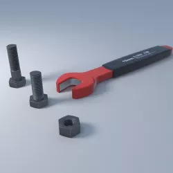 Wrench nut and bolts 3D model