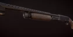 WWII Trench Gun Low-poly  3D model